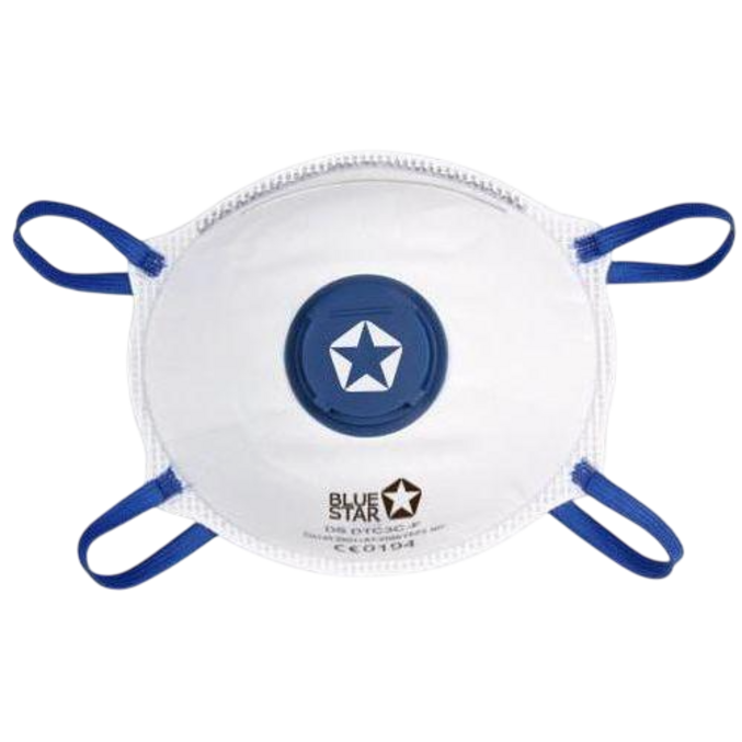 Bluestar Dammfiltermask P2 med ventil 5 stk