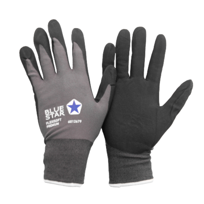 Bluestar Flexisoft Premium Nitrile handske (bulk pakke med 12 par)
