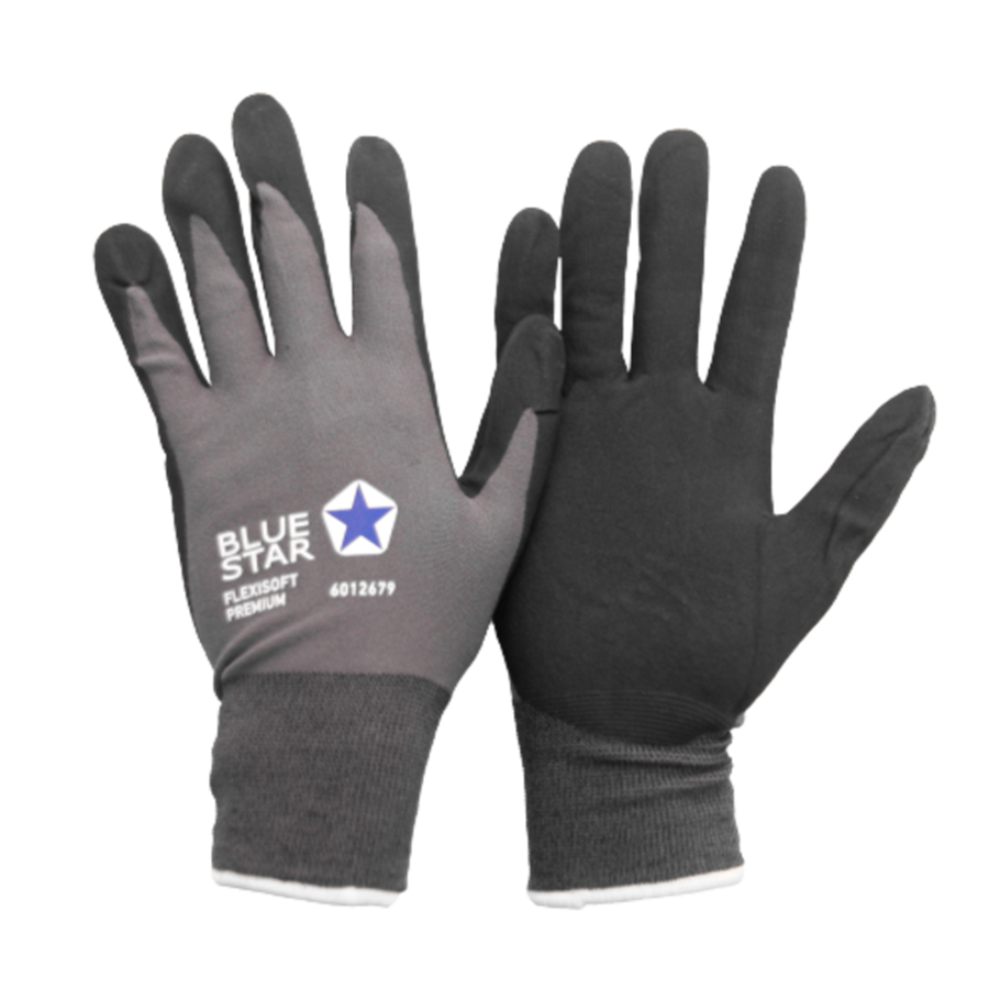 Bluestar Flexisoft Premium Nitrile handske (bulk pakke med 12 par)
